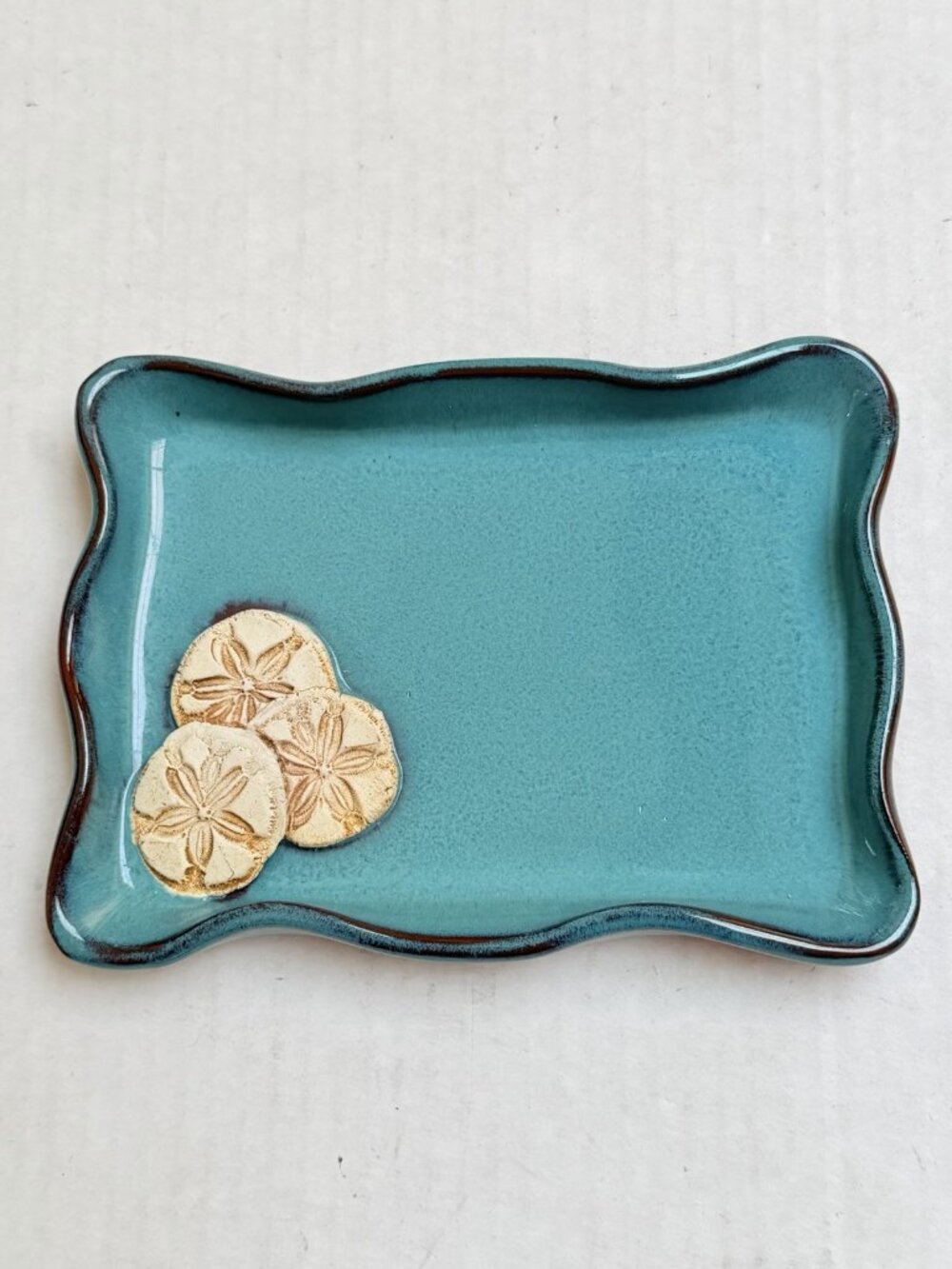 Ocean Sea Themed Ceramic Trinket Tray Bathroom Makeup Jewelry Decor Signed